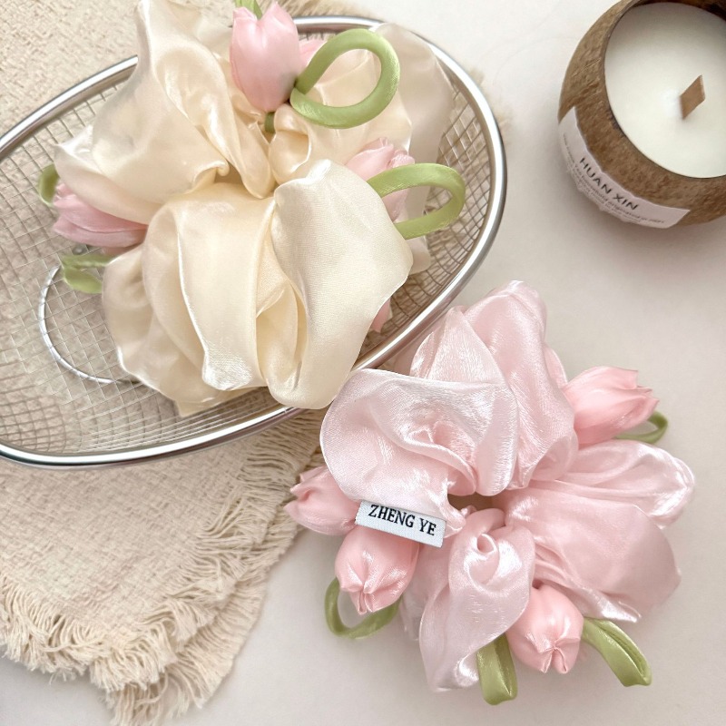 Women Accessories Photos - Koreańska gumka do włosów z tulipanem