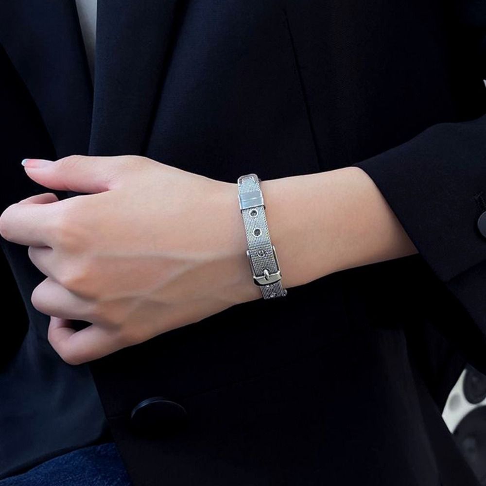 Women'S Accessories To Wear With Watch - Bransoletka z siatki ze stali tytanowej