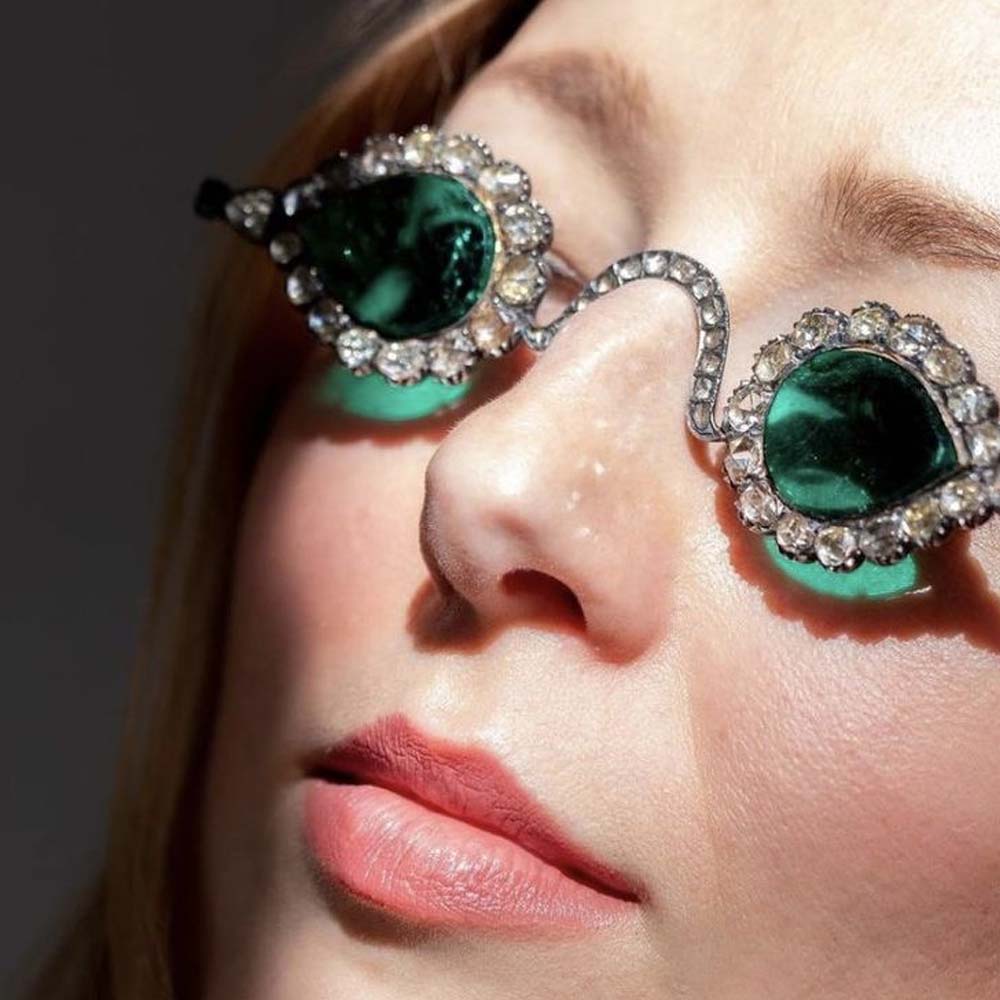 Women Accessories Photos - Stonefans Green Water Drop okulary przeciwsłoneczne