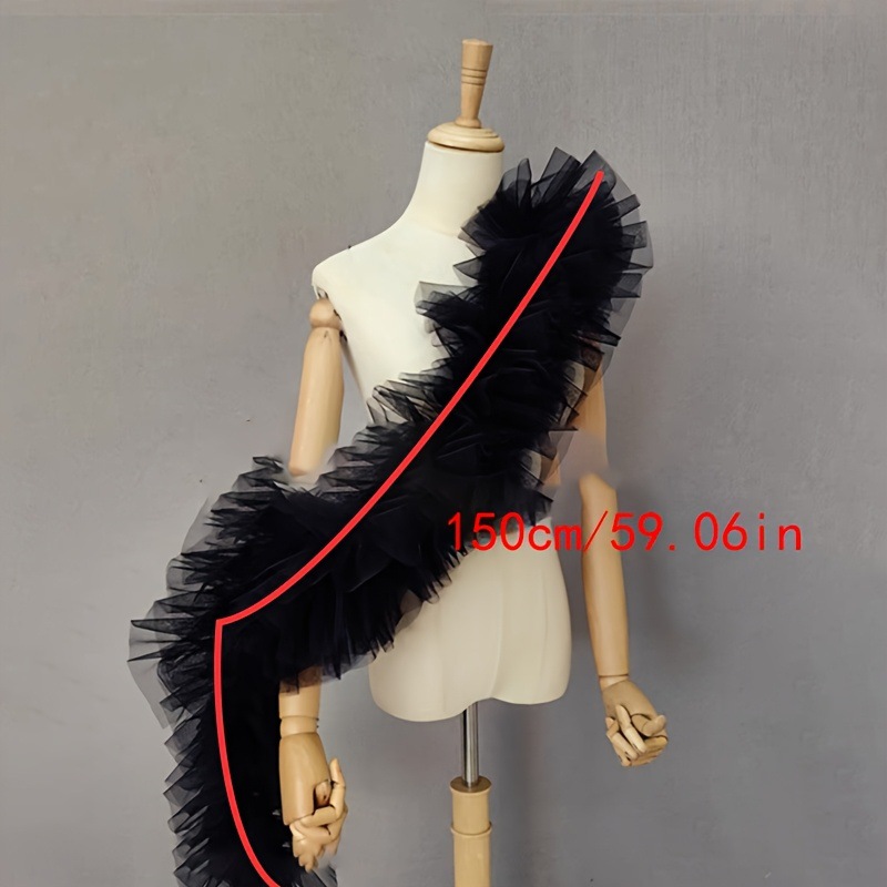Czarny puszysty szal z gazy, r – Women Accessories Photos recenzja i cena