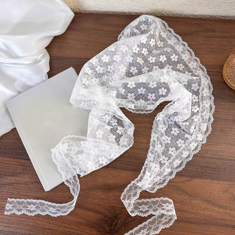 Biała tkana kwiecista koronka  – Women Accessories Photos recenzja i cena